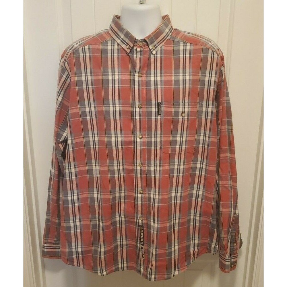Panhandle Slim Roughstock Men's Red‎ White & Blue Plaid L/S Western Shirt XL